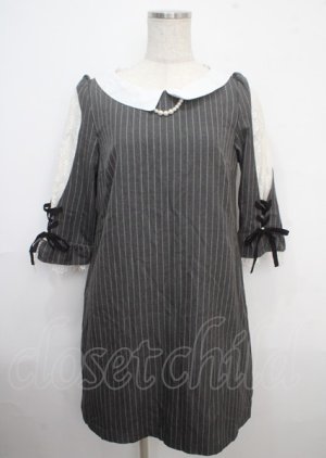 画像: axes femme / 七分袖サックワンピース M グレー Y-25-03-23-051-AX-OP-SZ-ZT078
