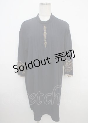 画像: axes femme / 袖刺繍Aラインシャツワンピース M 紺 Y-25-03-23-057-AX-OP-SZ-ZI