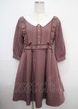画像1: axes femme POETIQUE / 配色リボンブロッキングワンピース M ピンク Y-25-03-23-060-AX-OP-SZ-ZY (1)