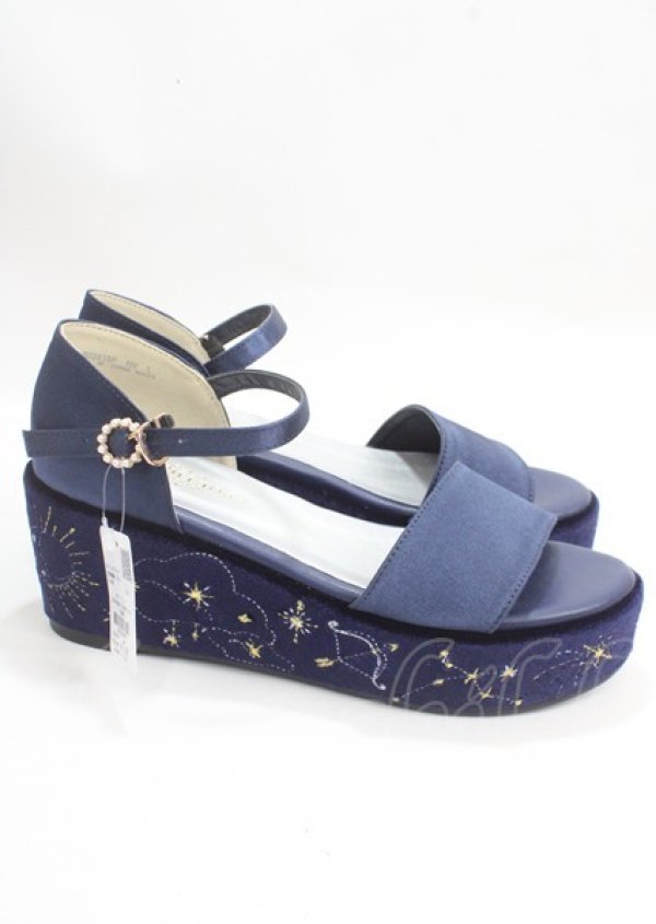 画像4: axes femme POETIQUE / 星座刺繍サンダル L 紺 Y-25-03-23-004-AX-SH-SZ-ZY (4)