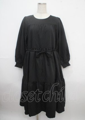 画像: axes femme POETIQUE / ティアードロング長袖ワンピース M 黒 Y-25-03-23-067-AX-OP-SZ-ZY