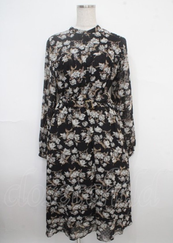 画像1: LEBECCA boutique / 出会ってしまうシフォンワンピース F ブラック Y-25-03-23-070-EL-OP-SZ-ZT077 (1)