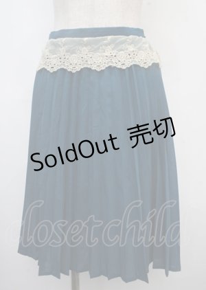 画像: an another angelus / レース使いプリーツスカート F ブルーグリーン Y-25-03-23-108-CA-SK-SZ-ZY