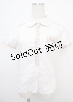 画像: Blue rouge / ドットラインブラウス  オフ Y-25-03-23-009-CA-BL-SZ-ZY