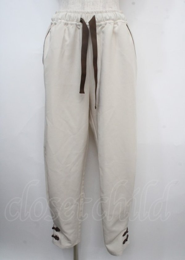 画像1: axes femme POETIQUE / チャイナボタンラインパンツ M ベージュ Y-25-03-23-120-AX-PA-SZ-ZY (1)