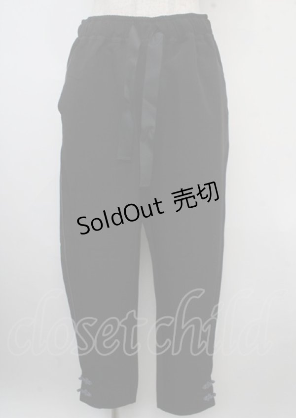 画像1: axes femme POETIQUE / チャイナボタンラインパンツ M 黒 Y-25-03-23-125-AX-PA-SZ-ZY (1)