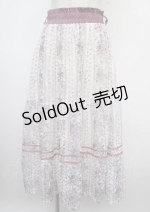 画像: axes femme / フラワープリントレーススカート F ピンク Y-25-03-23-126-AX-SK-SZ-ZS
