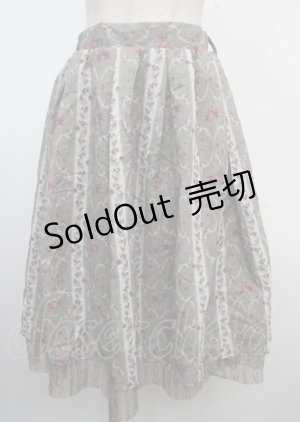 画像: axes femme / バラ×ストライプ柄スカート M グリーン Y-25-03-23-129-AX-SK-SZ-ZI