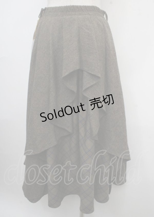 画像2: an another angelus / グレンチェックスカート  ブラウン Y-25-03-23-136-CA-SK-SZ-ZT077 (2)