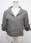 画像1: axes femme / スカラップ刺繍袖ブルゾン M グレー Y-25-03-23-018-AX-TO-SZ-ZY (1)