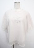 画像1: axes femme / チュール重ねロゴＴシャツ F 生成り Y-25-03-23-021-AX-TO-SZ-ZY (1)