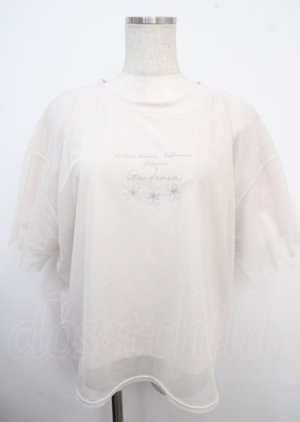 画像: axes femme / チュール重ねロゴＴシャツ F 生成り Y-25-03-23-021-AX-TO-SZ-ZY