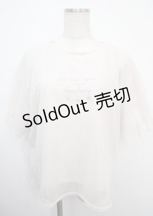 画像: axes femme / チュール重ねロゴＴシャツ F 生成り Y-25-03-23-021-AX-TO-SZ-ZY