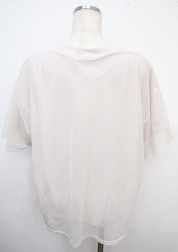 画像2: axes femme / チュール重ねロゴＴシャツ F 生成り Y-25-03-23-021-AX-TO-SZ-ZY (2)