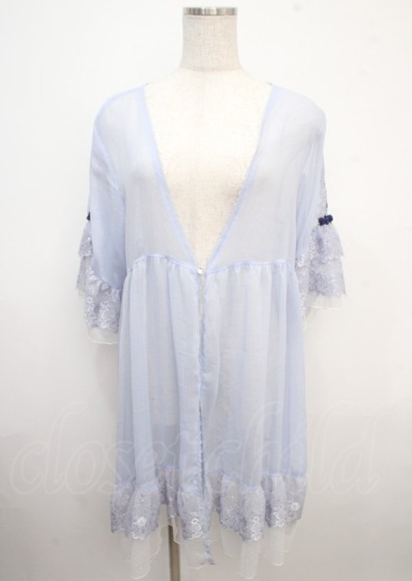 画像1: axes femme / シアー×チュールレースガウン F サックス Y-25-03-23-044-AX-TO-SZ-OS (1)