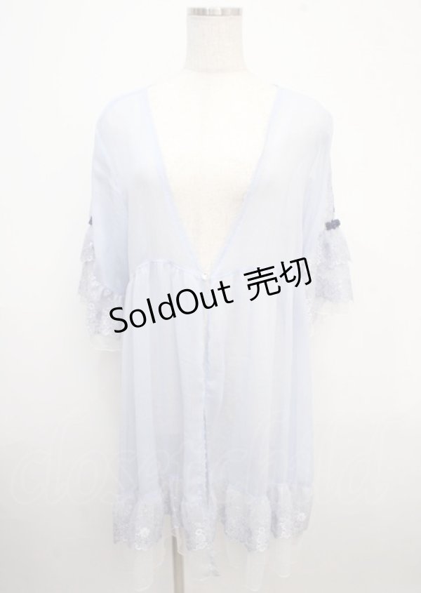画像1: axes femme / シアー×チュールレースガウン F サックス Y-25-03-23-044-AX-TO-SZ-OS (1)