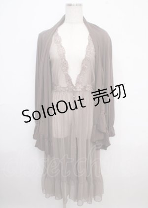 画像: axes femme / ジレレイヤード風ロングカーデ M モカ Y-25-03-23-045-AX-TO-SZ-ZY