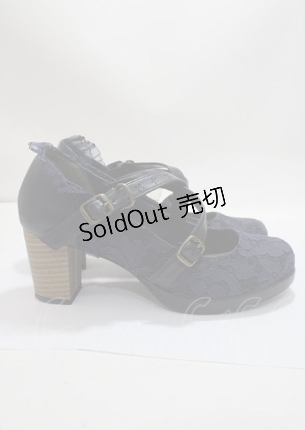 画像4: axes femme / クロスベルトレースパンプス L 紺 Y-25-03-26-042-AX-SH-SZ-ZY (4)