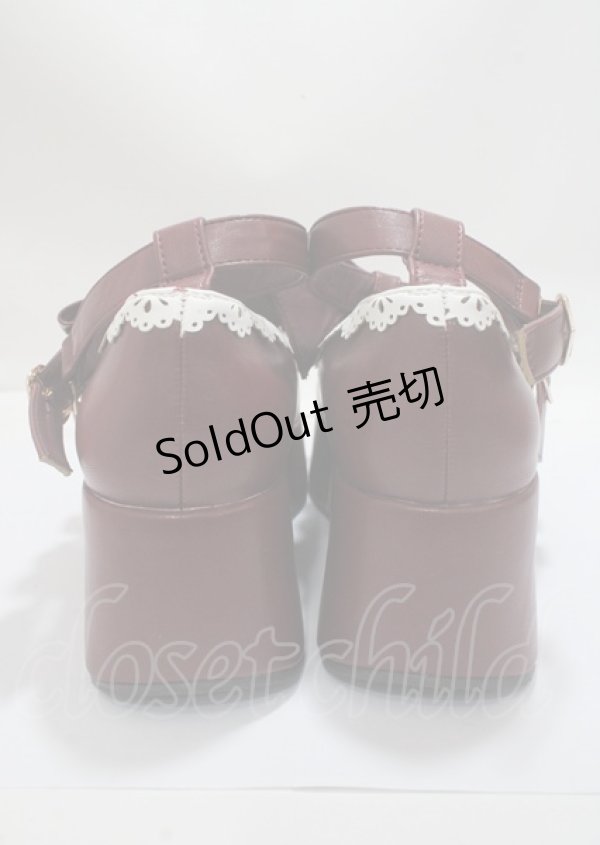 画像3: axes femme kawaii / リボンスカラップ配色シューズ L ワイン Y-25-03-26-044-AX-SH-SZ-ZY (3)