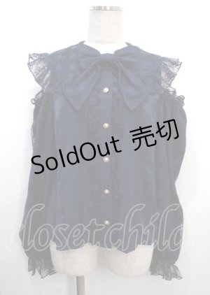 画像: axes femme kawaii / ブルーミングレースブラウス M 紺 Y-25-03-26-049-AX-BL-SZ-ZY