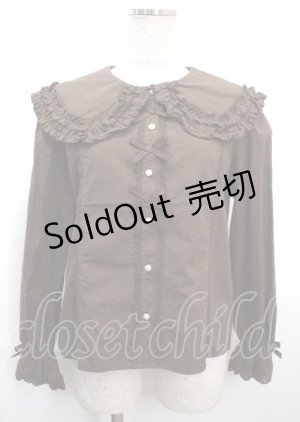 画像: axes femme kawaii / 丸襟コットンブラウス M 茶 Y-25-03-26-050-AX-BL-SZ-ZY