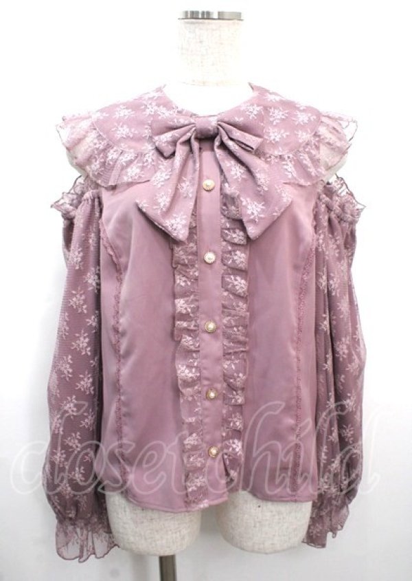 画像1: axes femme kawaii / ブルーミングレースブラウス M ピンク Y-25-03-26-052-AX-BL-SZ-OS (1)