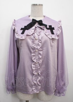画像: axes femme kawaii / クロスチュールブラウス M ラベンダー Y-25-03-26-053-AX-BL-SZ-OS