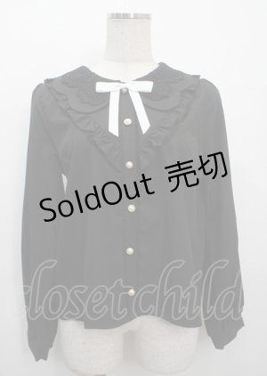 画像: axes femme POETIQUE / レースビック襟ブラウス M 黒 Y-25-03-26-058-AX-TO-SZ-ZY