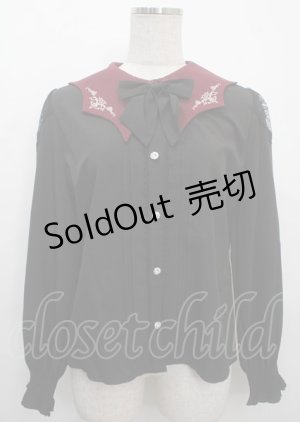 画像: axes femme POETIQUE / リボン付きコウモリカラーブラウス M 黒 Y-25-03-26-059-AX-BL-SZ-ZY