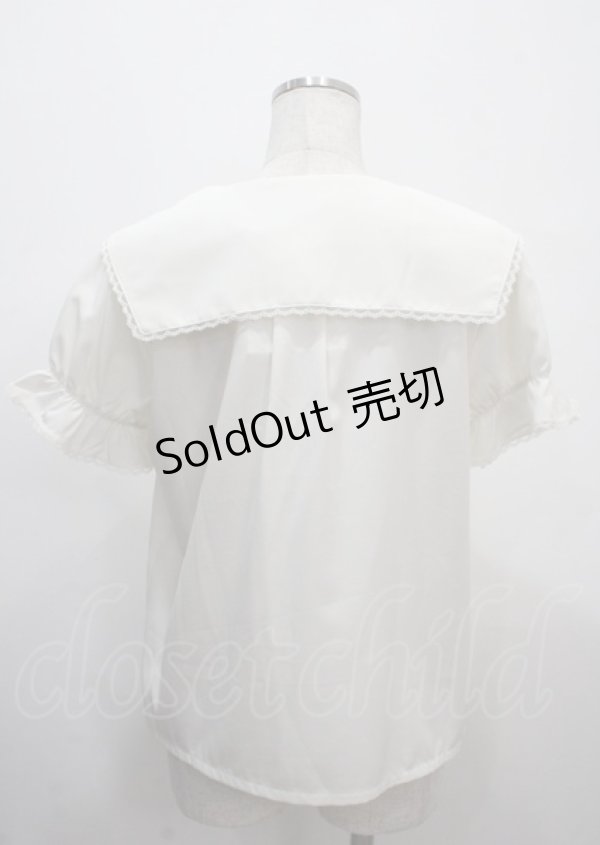画像2: axes femme POETIQUE / ブーケ刺繍襟ブラウス M 生成り Y-25-03-26-061-AX-BL-SZ-ZY (2)