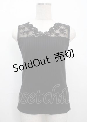 画像: axes femme / 繊細レースタンクトップ M 黒 Y-25-03-26-062-AX-TO-SZ-ZY