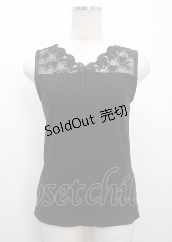 画像1: axes femme / 繊細レースタンクトップ M 黒 Y-25-03-26-062-AX-TO-SZ-ZY (1)