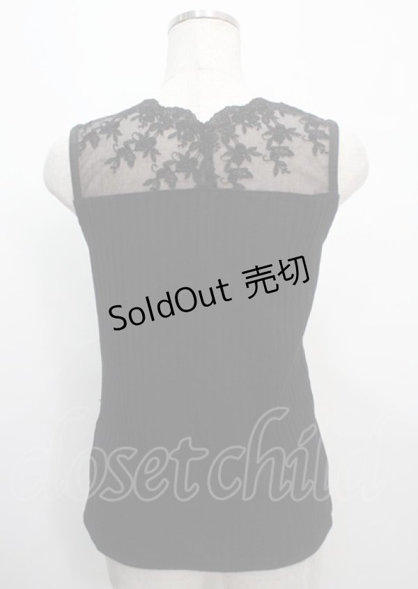 画像2: axes femme / 繊細レースタンクトップ M 黒 Y-25-03-26-062-AX-TO-SZ-ZY (2)