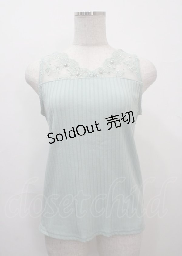 画像1: axes femme / 繊細レースタンクトップ M ミント Y-25-03-26-063-AX-TO-SZ-ZY (1)