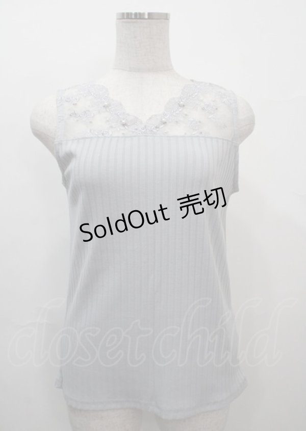 画像1: axes femme / 繊細レースタンクトップ M グレー Y-25-03-26-065-AX-TO-SZ-ZY (1)