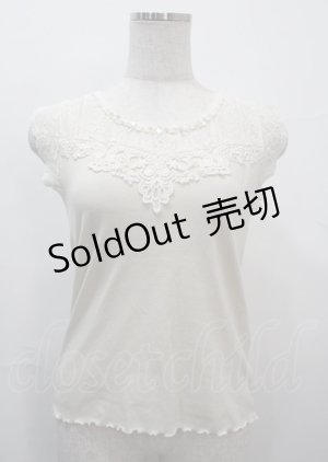 画像: axes femme / ビジュー使いレース切替プルオーバー M 生成り Y-25-03-26-067-AX-TO-SZ-ZY
