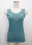 画像1: axes femme / モチーフレースリブタンク M Bグリーン Y-25-03-26-071-AX-TO-SZ-ZI (1)