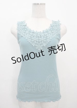 画像: axes femme / モチーフレースリブタンク M Bグリーン Y-25-03-26-071-AX-TO-SZ-ZI