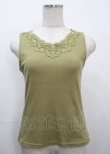 画像1: axes femme / モチーフレースタンク M 黄緑 Y-25-03-26-072-AX-TO-SZ-ZI (1)