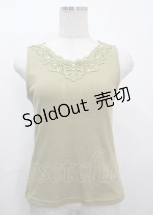 画像: axes femme / モチーフレースタンク M 黄緑 Y-25-03-26-072-AX-TO-SZ-ZI