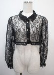 画像1: axes femme POETIQUE / レースクロップドブラウス M 黒 Y-25-03-26-074-AX-BL-SZ-ZY (1)