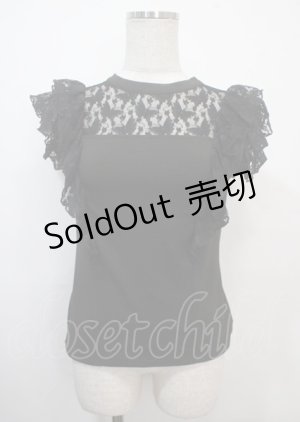 画像: axes femme POETIQUE / 前後2WAYレースフリルプルオーバー M 黒 Y-25-03-26-076-AX-TO-SZ-ZY