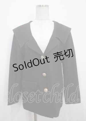 画像: axes femme POETIQUE / セーラーカラーロングジャケット M 黒 Y-25-03-26-079-AX-JA-SZ-ZY