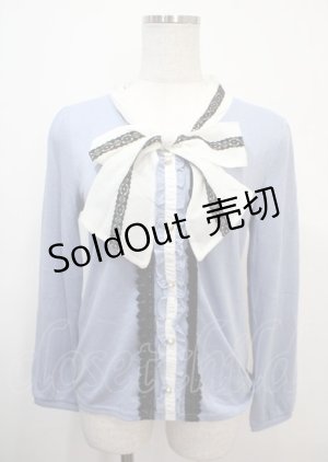 画像: axes femme / タイ付きブラウス風プルオーバー M サックス Y-25-03-26-080-AX-TO-SZ-ZY