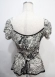 画像2: Ozz oneste / 蝶×花ptシャーリングカットソー  オフ×黒 Y-25-03-26-101-OO-TO-SZ-ZY (2)