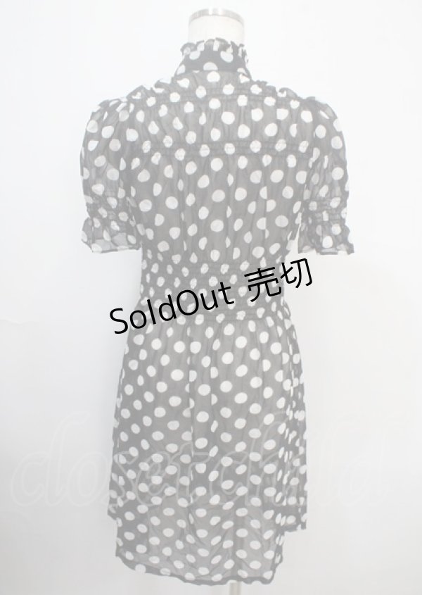画像2: CHOICE / ドット柄シフォンワンピース  黒 Y-25-03-26-108-PU-OP-SZ-ZY (2)