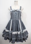 画像1: metamorphose / メアリーはしごレースジャンパースカート(無地) 1 ブルー Y-25-03-26-112-ME-OP-SZ-ZY (1)