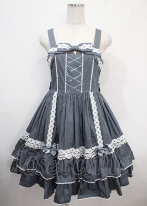 画像: metamorphose / メアリーはしごレースジャンパースカート(無地) 1 ブルー Y-25-03-26-112-ME-OP-SZ-ZY