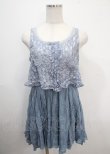 画像1: axes femme / レース切り替えワンピース M サックス Y-25-03-26-123-AX-TO-SZ-ZI (1)