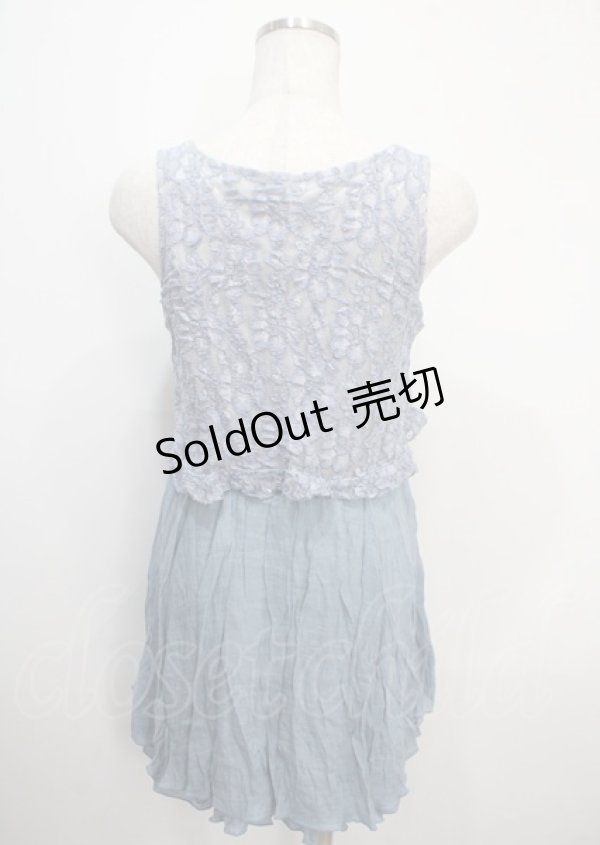 画像2: axes femme / レース切り替えワンピース M サックス Y-25-03-26-123-AX-TO-SZ-ZI (2)